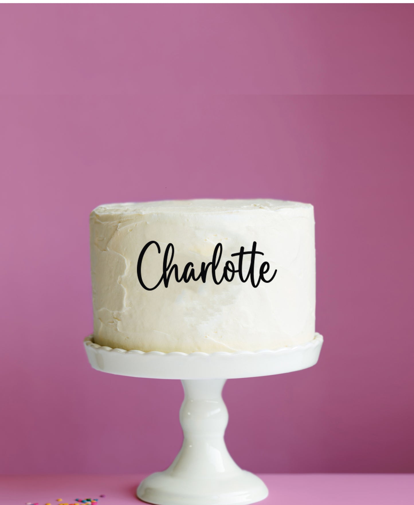 Name Cake Front Topper - Charlotte Script