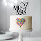 Cake Topper - Mr & Mrs Heart