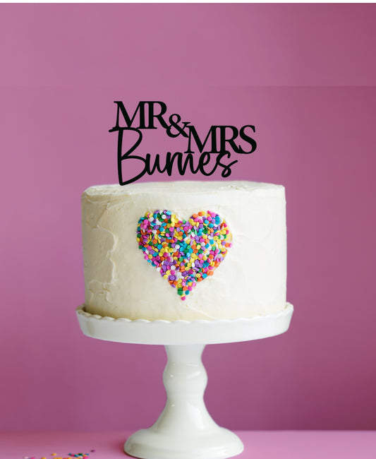 Cake Topper - Mr & Mrs Surname 1