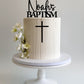 Personalised Name Cake Topper + Cross Front Topper | Baptism | Christening