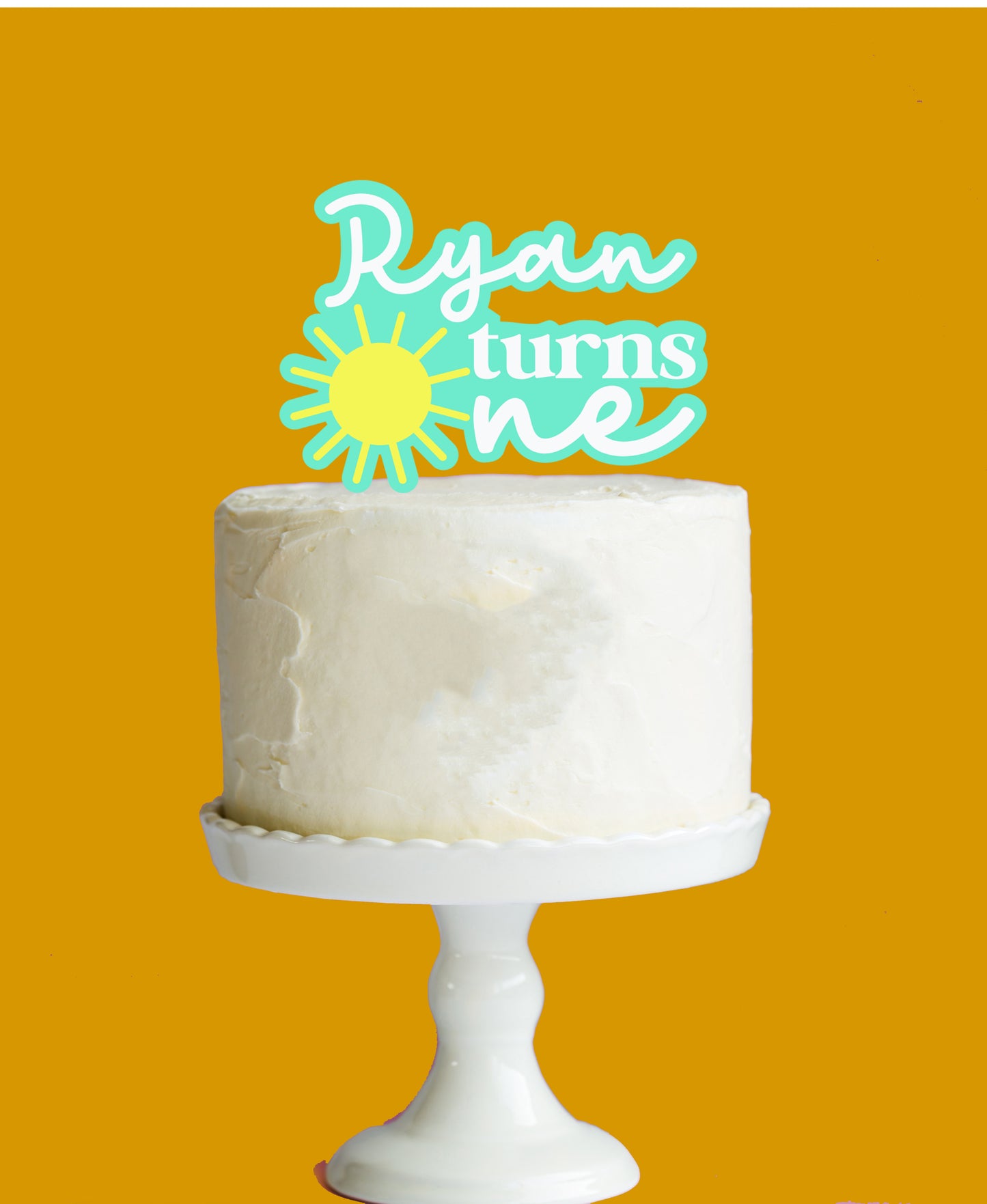 Sun turns One - Cake Topper + Palm Tree Fropper